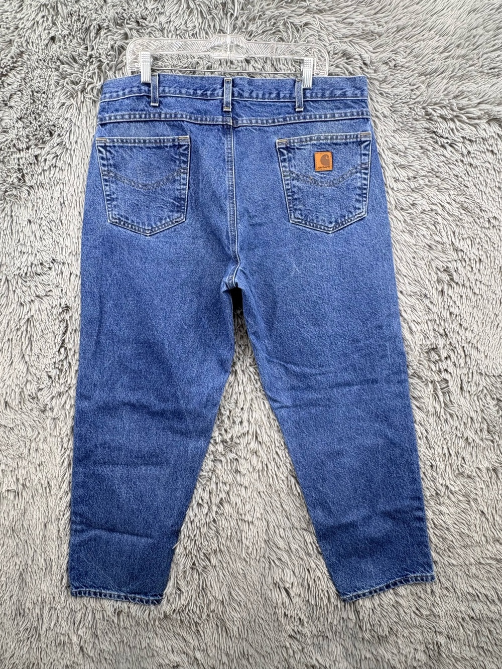 Carhartt Jeans Mens 38 Blue Relaxed Fit Tapered Leg Workwear B17 DST